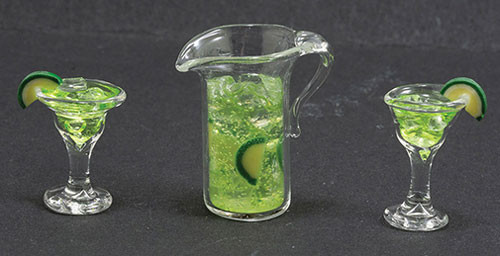 OakridgeStores.com | International Miniatures - Pitcher of Margaritas with Two Glasses - 1 Scale Dollhouse Miniature - 65734 731851657340