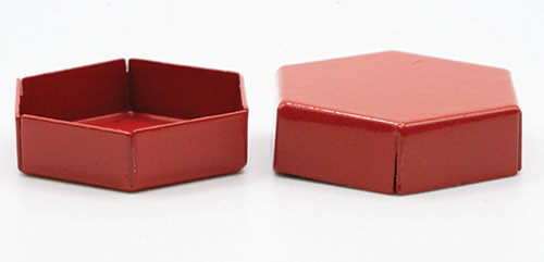 OakridgeStores.com | International Miniatures - Red Hexagon Box - 1:12 Scale Dollhouse Miniature - 65748 731851657241