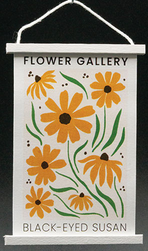 OakridgeStores.com | KC Pictures - Black-eyed Susan Hanging Poster - 1:12 Scale Dollhouse Miniature - FG1