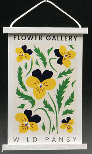 OakridgeStores.com | KC Pictures - Wild Pansy Hanging Poster - 1" Scale Dollhouse Miniature - FG4