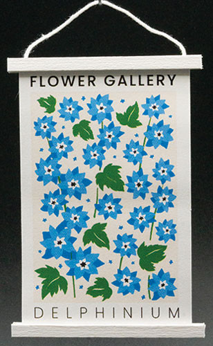 OakridgeStores.com | KC Pictures - Delphinium Hanging Poster - 1" Scale Dollhouse Miniature - FG6