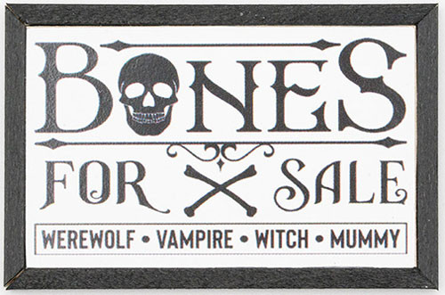 OakridgeStores.com | KC Pictures - Bones for Sale Picture - Black Frame - 1:12 Scale Dollhouse Miniature - HL7