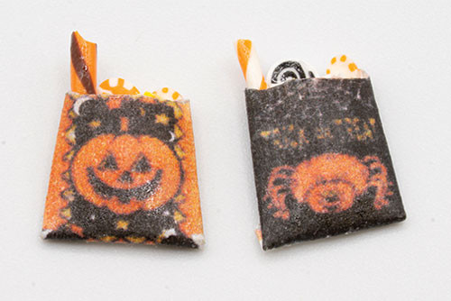 OakridgeStores.com | LA Artisan Miniatures - LA - Trick or Treat Bags - 2 Pack - Halloween Decor - 1 Scale Dollhouse Miniature - 103