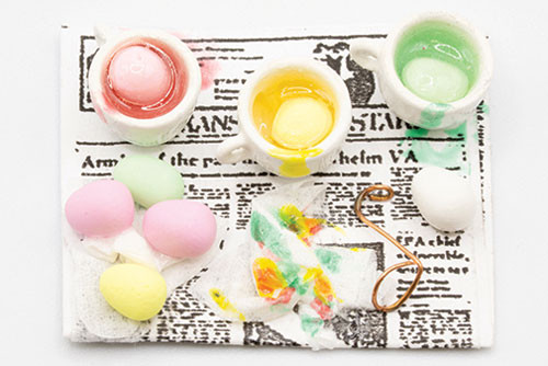 OakridgeStores.com | LA Artisan Miniatures - LA - Easter Egg Coloring Set - 1" Scale Dollhouse Miniature - 106