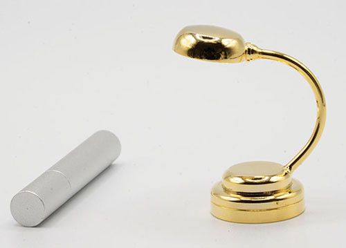OakridgeStores.com | Miniature House - LED Battery Desk Light with Wand, Gold - 1:12 Scale Dollhouse Miniature - 51080GD
