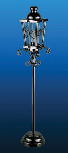 OakridgeStores.com | Miniature House - LED Battery Lantern Style Lamp Post with Wand, Black - 1:12 Scale Dollhouse Miniature - 53017 783970530172