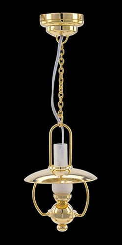 OakridgeStores.com | Miniature House - LED Battery Hanging Oil Light with Wand, Brass - 1:12 Scale Dollhouse Miniature Light - 55047 783970550477