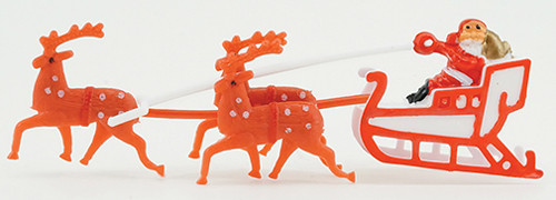 OakridgeStores.com | Multi Minis - Santa Sleigh with Reindeer - Holiday Decor - 1:12 Scale Dollhouse Miniature - 5618 749939622500