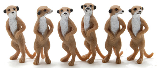 OakridgeStores.com | Multi Minis - Meerkat Figures - 6 Piece Set - 1:12 Scale Dollhouse Miniature - 6003 749939622081