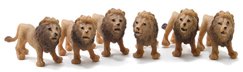OakridgeStores.com | Multi Minis - Lion Figures - Set of 6 - 1:12 Scale Dollhouse Miniature - 6009 749939622142
