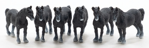 OakridgeStores.com | Multi Minis - Horses - Set of 6 Animal Figures - 1:12 Scale Dollhouse Miniature - 6029 749939622340