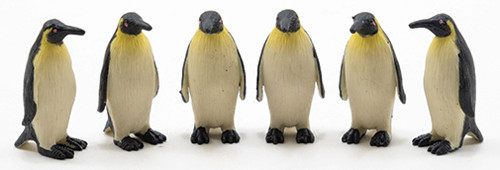 OakridgeStores.com | Multi Minis - Emperor Penguins - Set of 6 Animal Figures - 1:12 Scale Dollhouse Miniature - 6030 749939622357