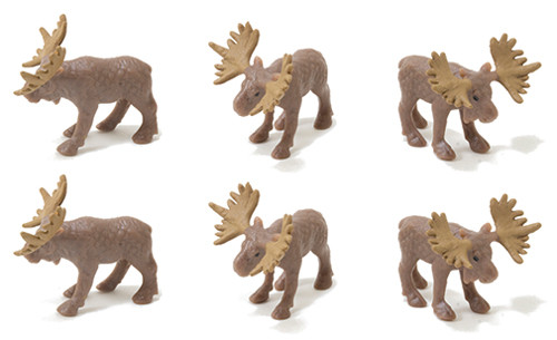 OakridgeStores.com | Multi Minis - Moose - Animal Figures, 6 Pieces - 1:12 Scale Dollhouse Miniature - 6044 749939622630