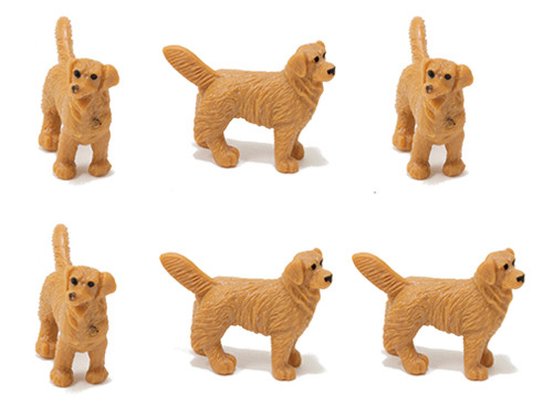 OakridgeStores.com | Multi Minis - Golden Retrievers - Dog Figures, 6 Pieces - 1:12 Scale Dollhouse Miniature - 6045 749939622647