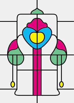 OakridgeStores.com | Simulated Leadlight - Simulated Stained Glass Fits CLA76018/HW6018 - 1:12 Scale Dollhouse Miniature - 04 731851000047