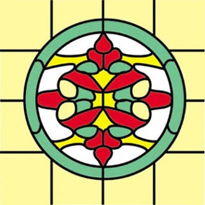 OakridgeStores.com | Simulated Leadlight - Simulated Stained Glass Insert - Fits CLA75052/HW5052 - 1:12 Scale Dollhouse Miniature - 14 731851000146