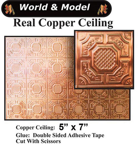 OakridgeStores.com | World Miniatures - Copper Ceiling - Building Materials Panel - 1:24 Scale Dollhouse Miniature - 24360