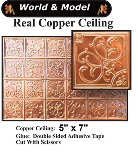 OakridgeStores.com | World Miniatures - 1/2In Copper Ceiling - Half Scale Dollhouse Miniature - 24362