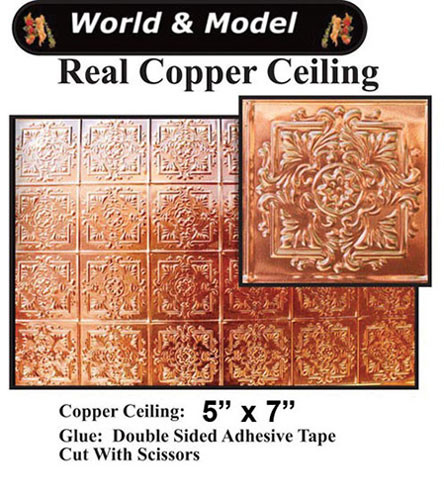 OakridgeStores.com | World Miniatures - 1/2In Copper Ceiling - Half Scale Dollhouse Miniature - 24364