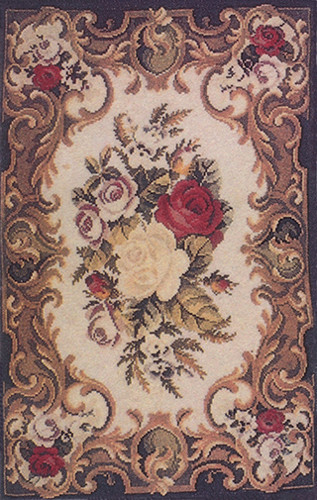OakridgeStores.com | What's Next - 19Th Century English Gross Point Rug 4.5 x 7 inches - 1:12 Scale Dollhouse Miniature - 1133