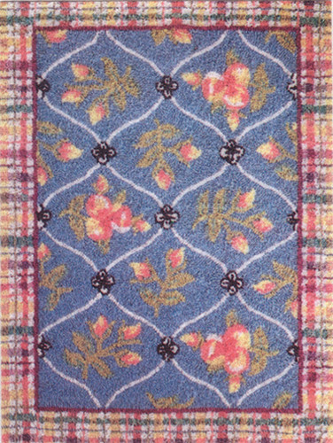 OakridgeStores.com | What's Next - Hooked Wool Trellis Printed Rug - 1" Scale Dollhouse Miniature Rug - 1152