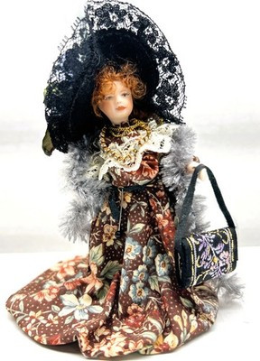 RESALE SHOP - VTG 1:12 OOAK Handmade Porcelain 5" Tall Victorian Girl/Woman - PENE-FANCYWOMAN-NS5577