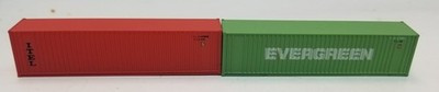 RESALE SHOP - (2) Walthers N Scale Shipping Containers ITEL/ EVERGREEN - SHGU-C2-U5380