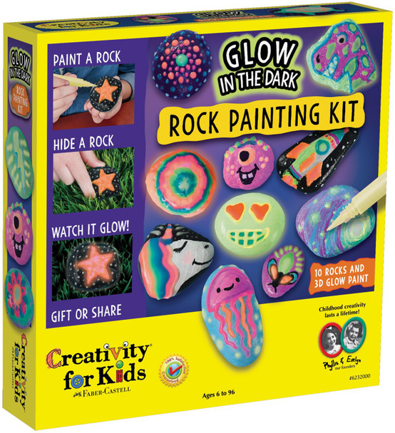OakridgeStores.com | Creativity for Kids - Glow In The Dark Rock Painting - Rock Painting Kit - 6232000 092633313220
