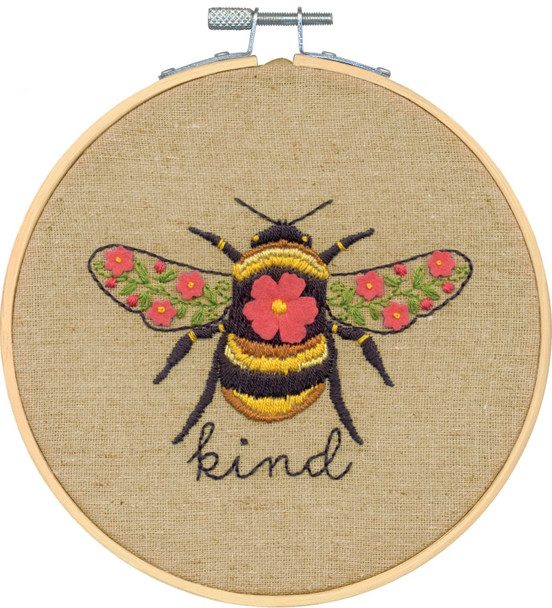 OakridgeStores.com | Dimensions - Bee Kind - Embroidery Kit 6 Inch Round - 72-76292 088677762926