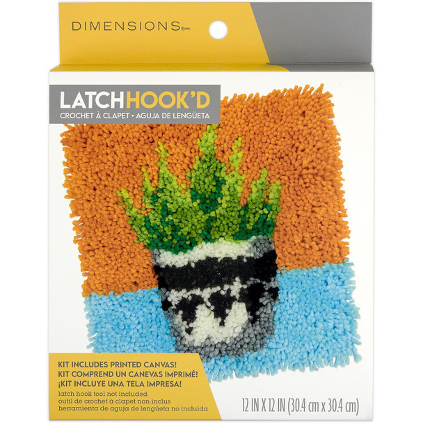 OakridgeStores.com | Dimensions - Colorful Plant - Latch Hook Kit, 12 x 12 inches - 72-76374 088677763749