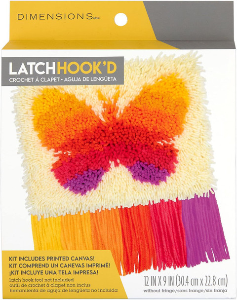OakridgeStores.com | Dimensions - Colorful Butterfly - Latch Hook Kit, 12 x 9 inches - 72-76383 088677763831