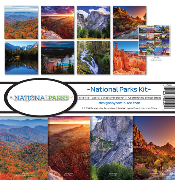 OakridgeStores.com | Reminisce - National Parks - Paper Collection Kit 12 x 12 inches - NPA-200 819442024082