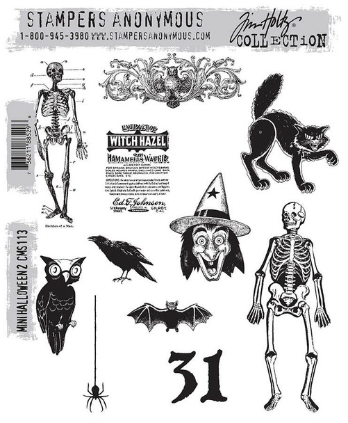 OakridgeStores.com | Tim Holtz - Stampers Anonymous - Mini Halloween #2 - Cling Stamps - CMS113 736211885296