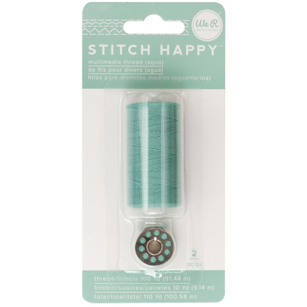OakridgeStores.com | We R Makers - Stitch Happy - Multimedia Thread for Paper & Fabric - Aqua - 660374 633356603740