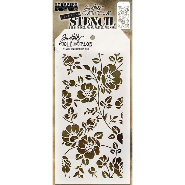 OakridgeStores.com | Tim Holtz - Stampers Anon - Floral - Layered Stencil 4.125 x 8.5 inches - THS077