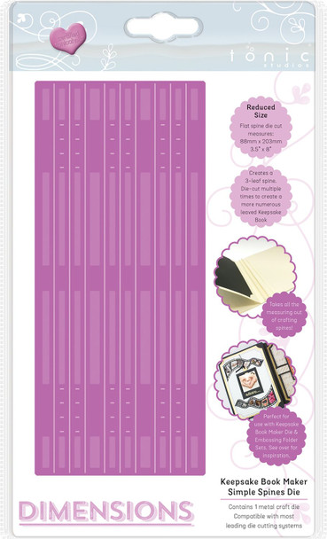 OakridgeStores.com | Tonic Studios - Keepsake Book Maker Simple Spines - Dimensions Metal Die - 2279E 841079122794