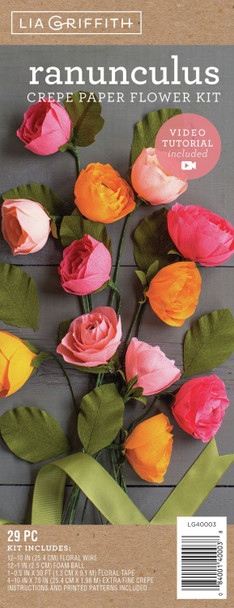OakridgeStores.com | Lia Griffith - Ranunculus - Crepe Paper Flower Kit - LG40003 084001400038