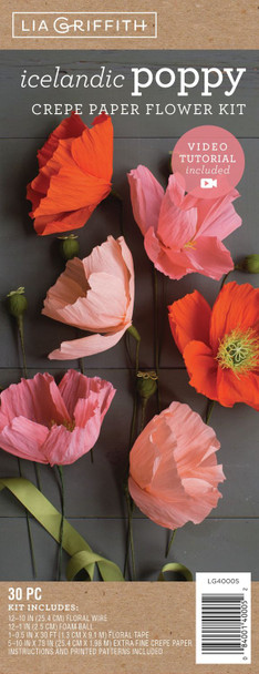 OakridgeStores.com | Lia Griffith - Poppies - Crepe Paper Flower Kit - 30/Pkg - LG40005 084001400052