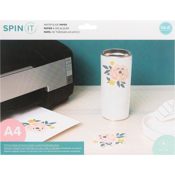 OakridgeStores.com | We R Makers - We R Spin It Water Slide Paper - Transfer Decal Paper, 4 Sheets - 660588 633356605881