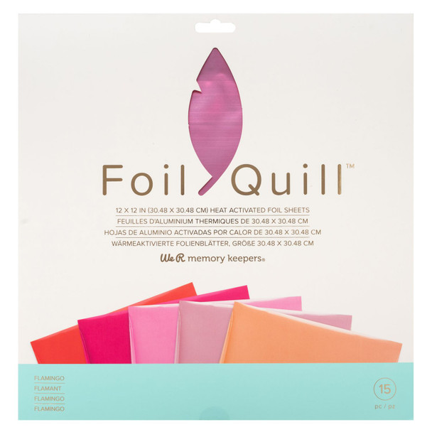 OakridgeStores.com | We R Makers - Foil Quill Foil Sheets - Flamingo - 12 x 12 inches - 15 Pack (3 Each of 5 Colors) - 661019 633356610199