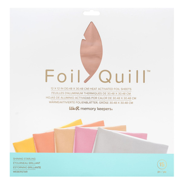 OakridgeStores.com | We R Makers - Foil Quill Foil Sheets - Shining Starling - 12 x 12 inches - 15 Pack (3 Each of 5 Colors) - 661026 633356610267
