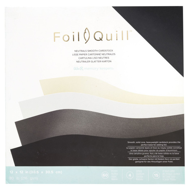 OakridgeStores.com | We R Makers - Foil Quill Cardstock - Neutrals Smooth, 12 x 12 inches, 60 Sheets - 661017 633356610175