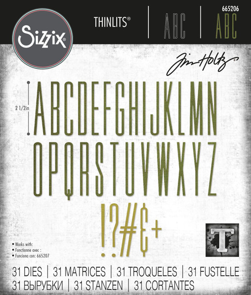 OakridgeStores.com | Sizzix - Alphanumeric Stretch Upper - Thinlits Dies by Tim Holtz - 31/Pkg - 665206 630454269977