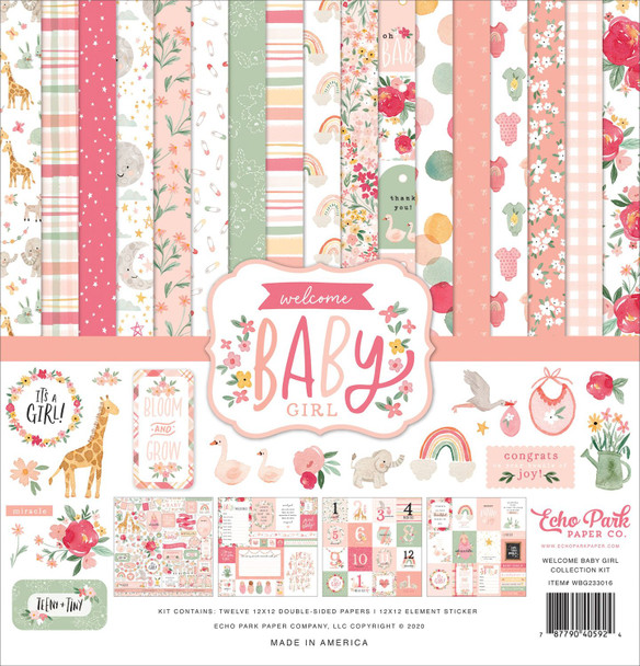 OakridgeStores.com | Echo Park Paper - Welcome Baby Girl - Collection Kit 12 x 12 inches - WBG233016 787790405924