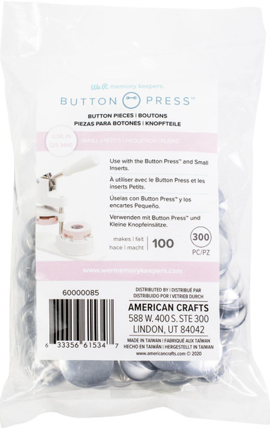 OakridgeStores.com | We R Makers - Small (25mm) - Button Press Bulk Refill Pack - 100/Pkg - 60000085 633356615347