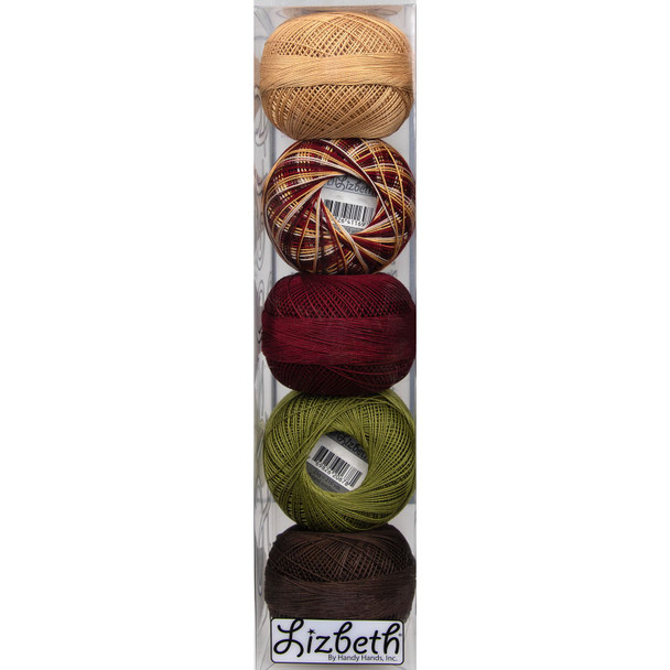 OakridgeStores.com | Handy Hands - Fall Assortment - Lizbeth Specialty Pack Cordonnet Cotton Thread Size 20, 5 Rolls - NP62009