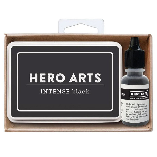 OakridgeStores.com | Hero Arts - Intense Black - Dye Ink Pad + Reinker Bundle - AF471 085700930697