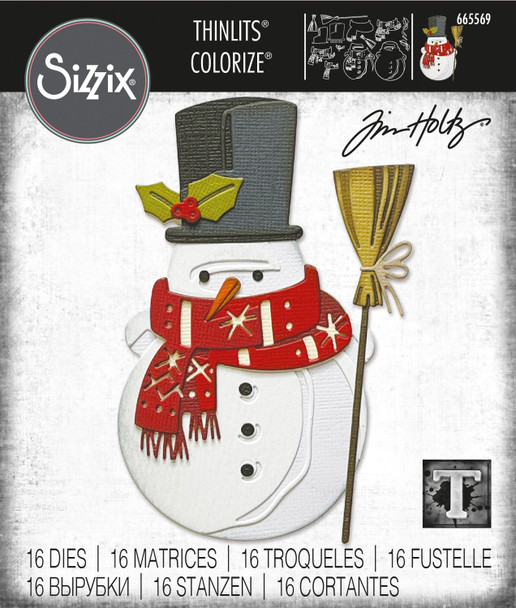 OakridgeStores.com | Sizzix - Winston Colorize - Snowman - Thinlits Dies by Tim Holtz - 665569 630454275152