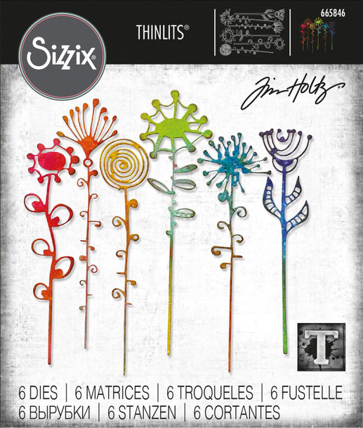 OakridgeStores.com | Tim Holtz - Sizzix - Artsy Stems - Thinlits Dies by Tim Holtz, 6/Pkg - 665846 630454279181