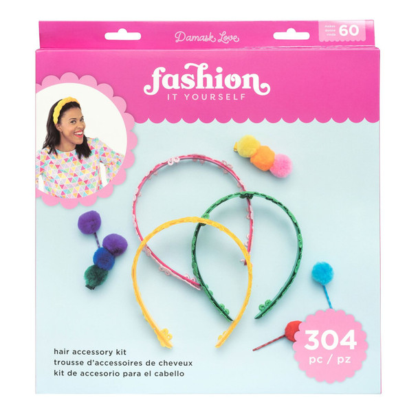 OakridgeStores.com | American Crafts - Damask Love Hair Accessory Kit - Kids Fashion Craft Kit - 34011354 718813979825